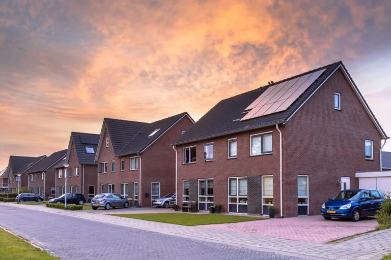 Street With Modern Family Houses